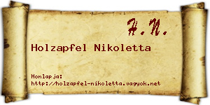 Holzapfel Nikoletta névjegykártya